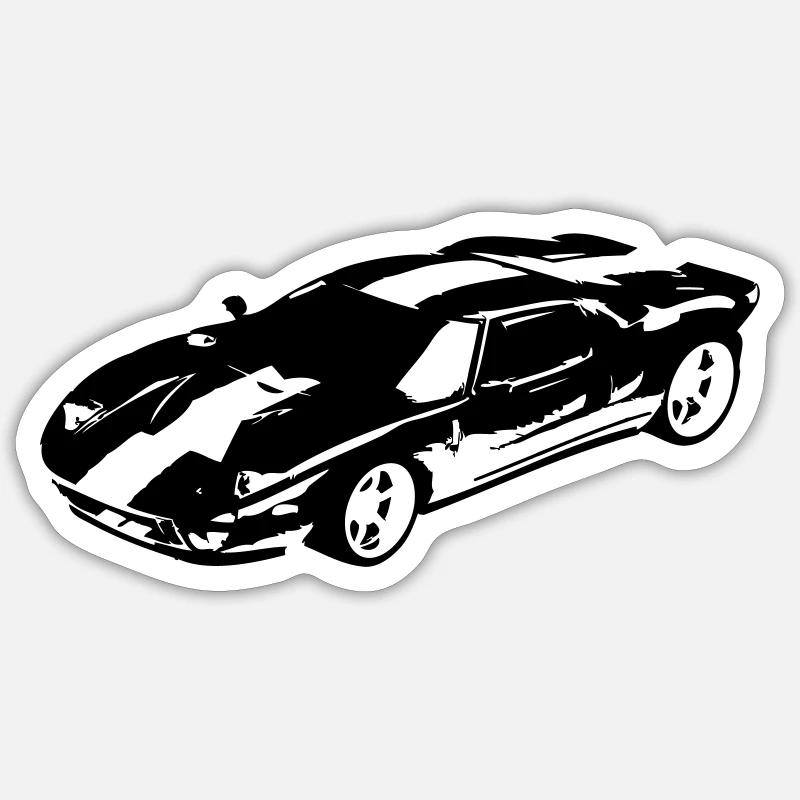 GT 40 - Sticker taille S (10 x 10 cm) - blanc mat