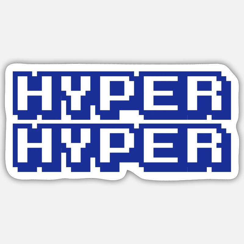 HYPER HYPER - Sticker taille S (10 x 10 cm) - blanc mat