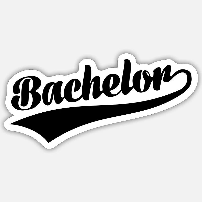 Bachelor - Sticker Größe S (10 x 10 cm) - Mattweiß