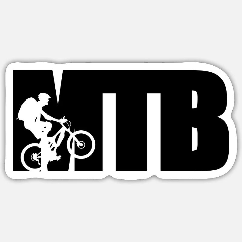MTB - Sticker taille S (10 x 10 cm) - blanc mat