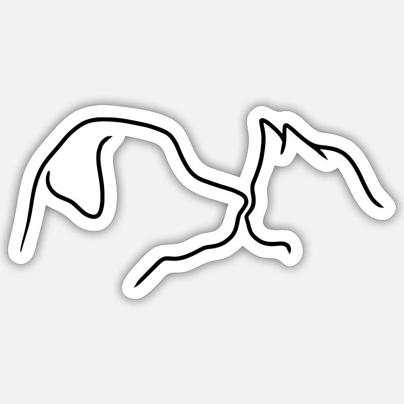Tête d’animal Chien Chat - Sticker taille S (10 x 10 cm) - blanc mat