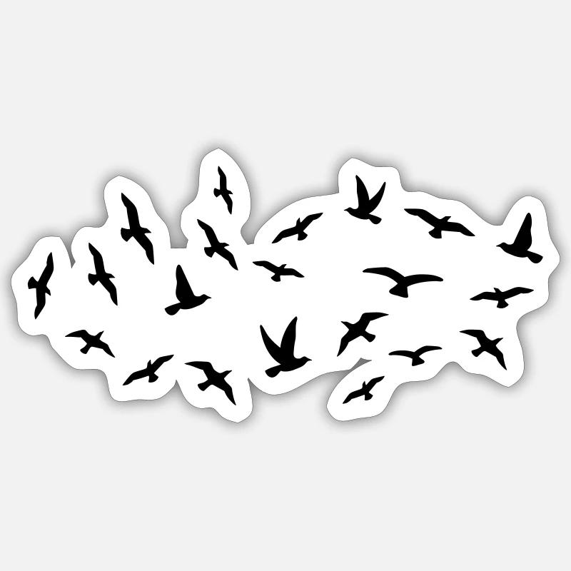 Vögel - Sticker Größe S (10 x 10 cm) - Mattweiß