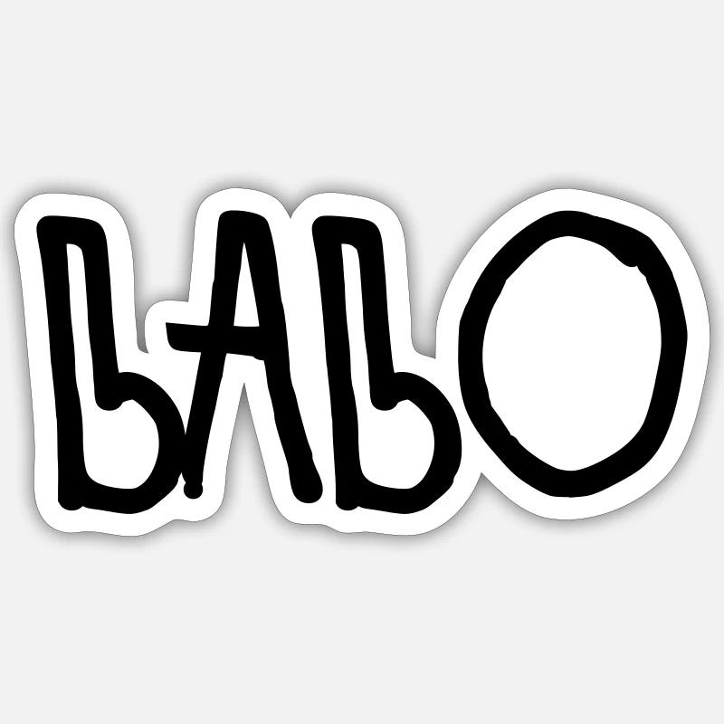 Babo - Sticker taille S (10 x 10 cm) - blanc mat