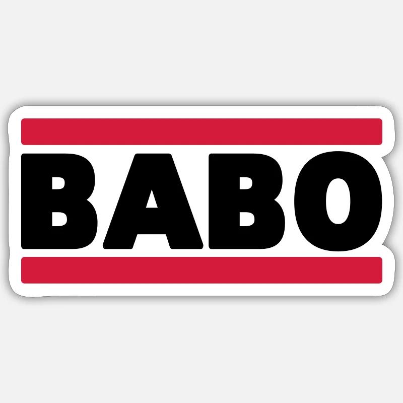 Babo - Sticker size S (10 x 10 cm) - white matte