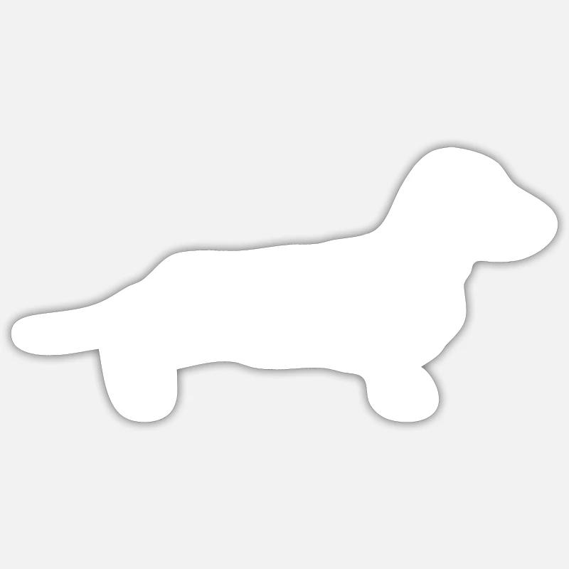 Teckel Teckel - blanc - Sticker taille S (10 x 10 cm) - blanc mat