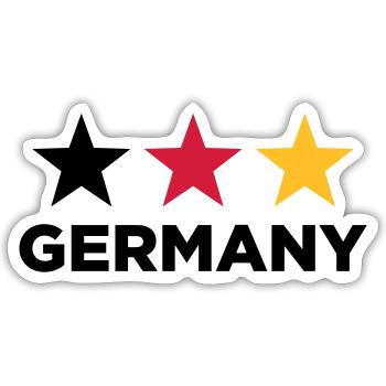 Deutschland Germany Sterne Fußball Weltmeister WM - Sticker Größe S (10 x 10 cm) - Mattweiß - Vorne