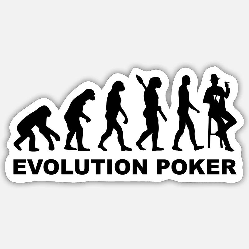 Evolution Poker - Sticker taille S (10 x 10 cm) - blanc mat