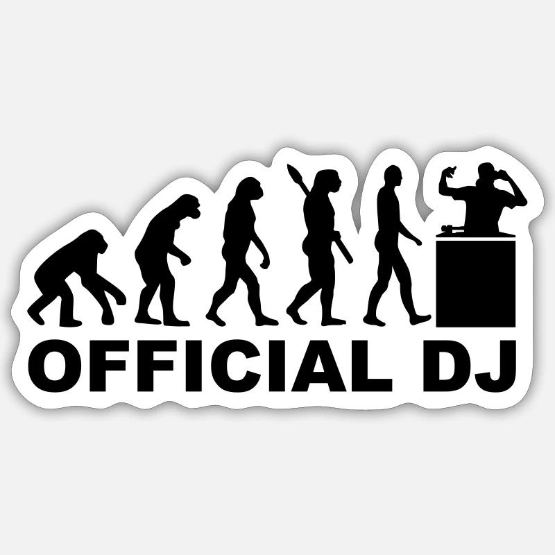Official DJ - Sticker taille S (10 x 10 cm) - blanc mat