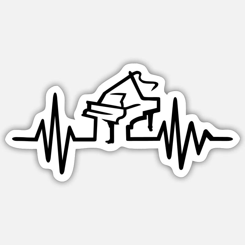 Piano - Sticker taille S (10 x 10 cm) - blanc mat