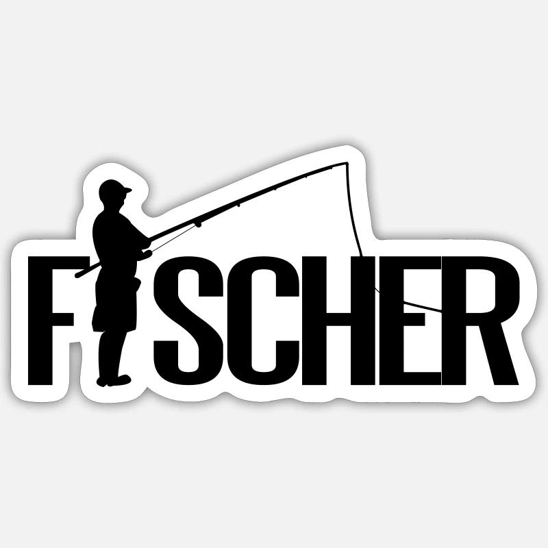 Fischer - Sticker Größe S (10 x 10 cm) - Mattweiß
