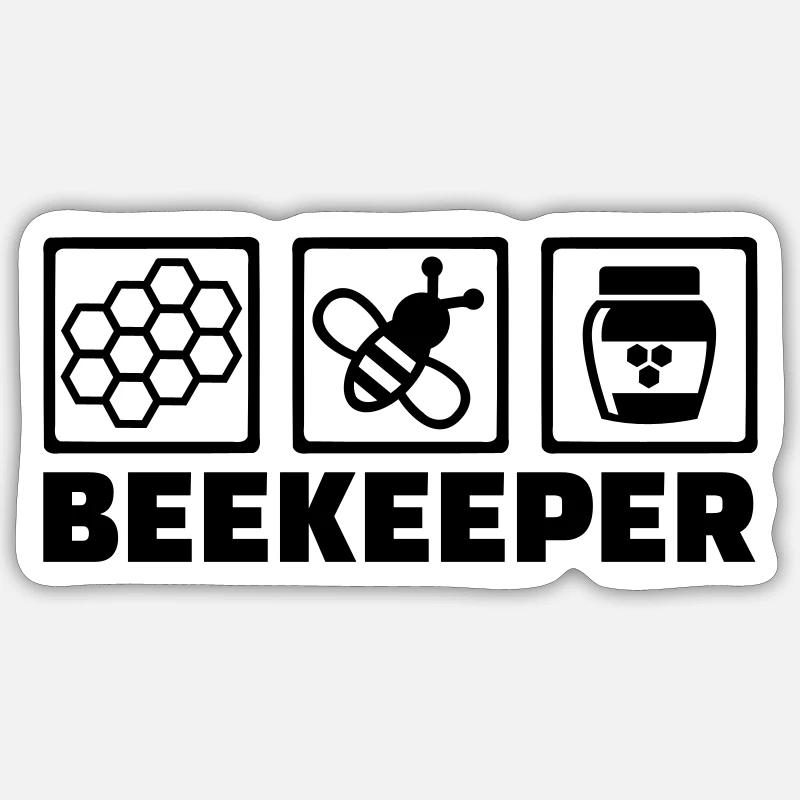 Beekeeper - Sticker taille S (10 x 10 cm) - blanc mat