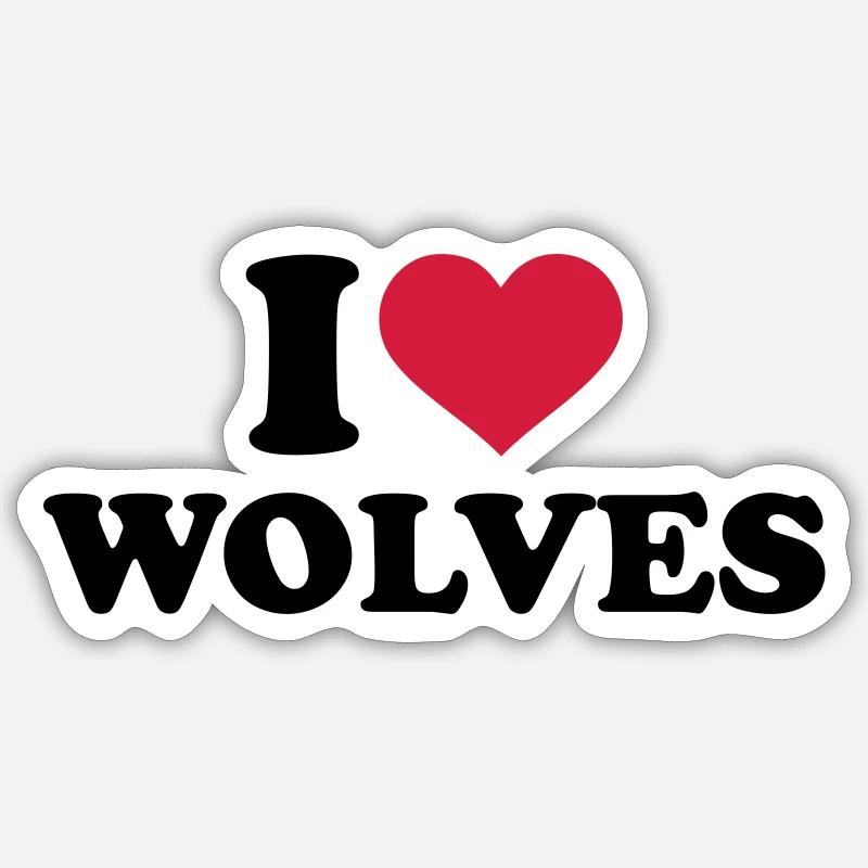 I love wolves Sticker size S (10 x 10 cm)