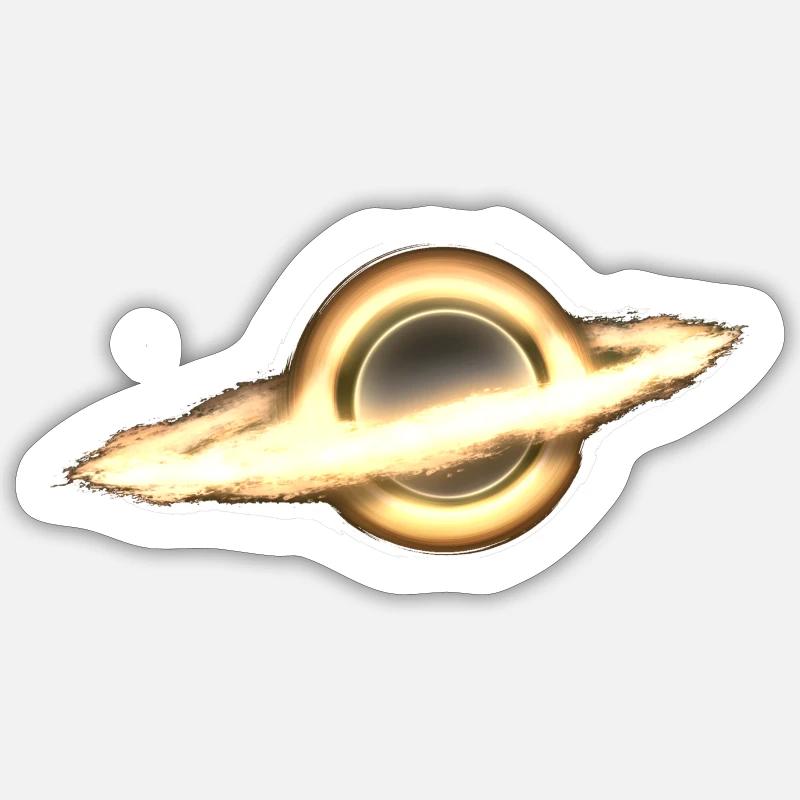 Black Hole, Infinity, Outer Space, Science Fiction - Sticker taille S (10 x 10 cm) - blanc mat