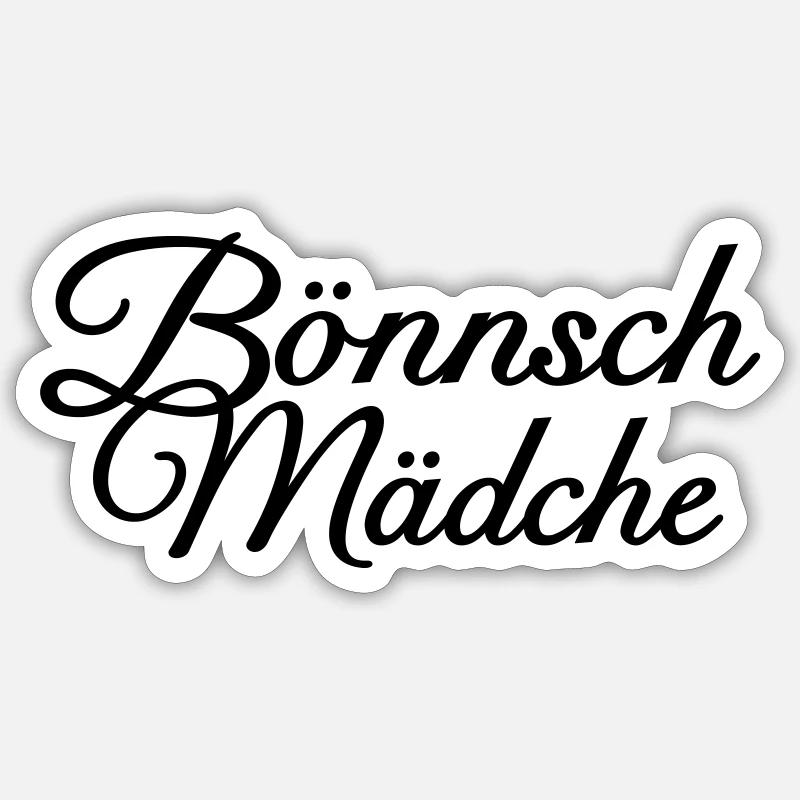 Bönnsch Mädche - Ein Mädel aus Bonn am Rhein - Sticker Größe S (10 x 10 cm) - Mattweiß