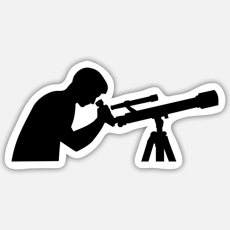 Teleskop - Sticker Größe S (10 x 10 cm) - Mattweiß