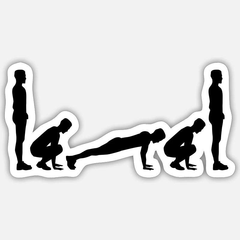 Burpees - Sticker Größe S (10 x 10 cm) - Mattweiß