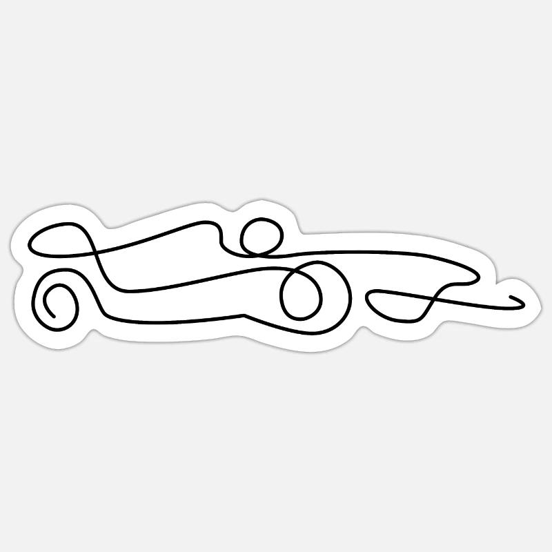 Voiture de course - Sticker taille S (10 x 10 cm) - blanc mat