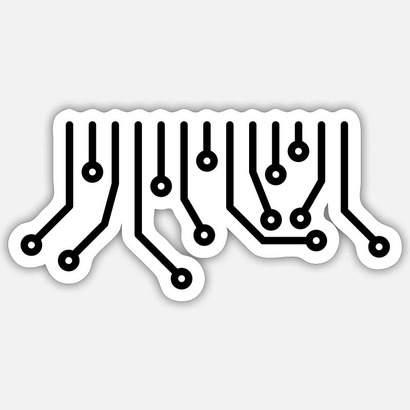 Circuit Board CPU Computer Admin Nerd Technique T-Shirt Sticker size S (10 x 10 cm)