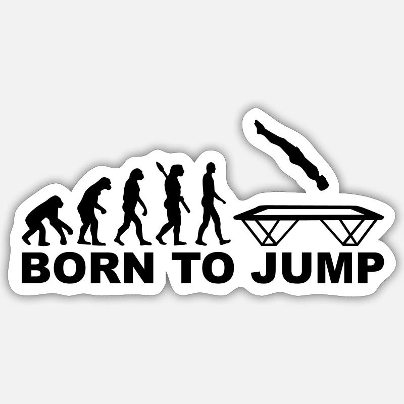 Trampolin - Sticker Größe S (10 x 10 cm) - Mattweiß