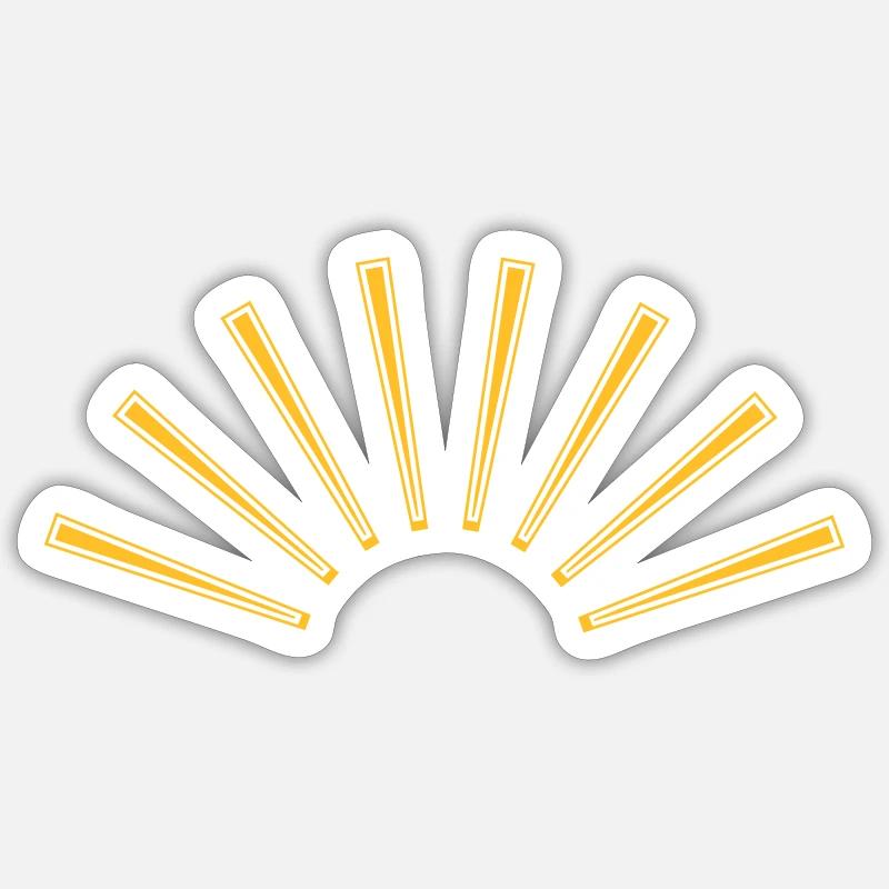 rayons de soleil rétro - Sticker taille S (10 x 10 cm) - blanc mat