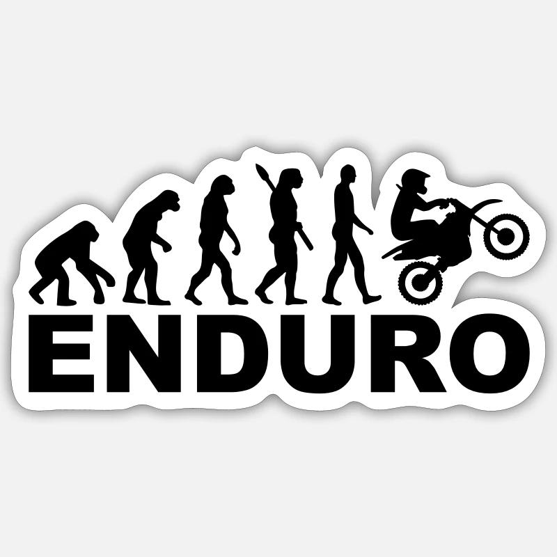 Enduro - Sticker Größe S (10 x 10 cm) - Mattweiß