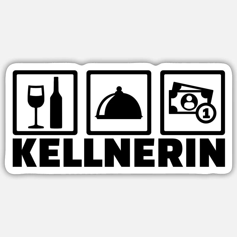 Kellnerin Sticker Größe S (10 x 10 cm)
