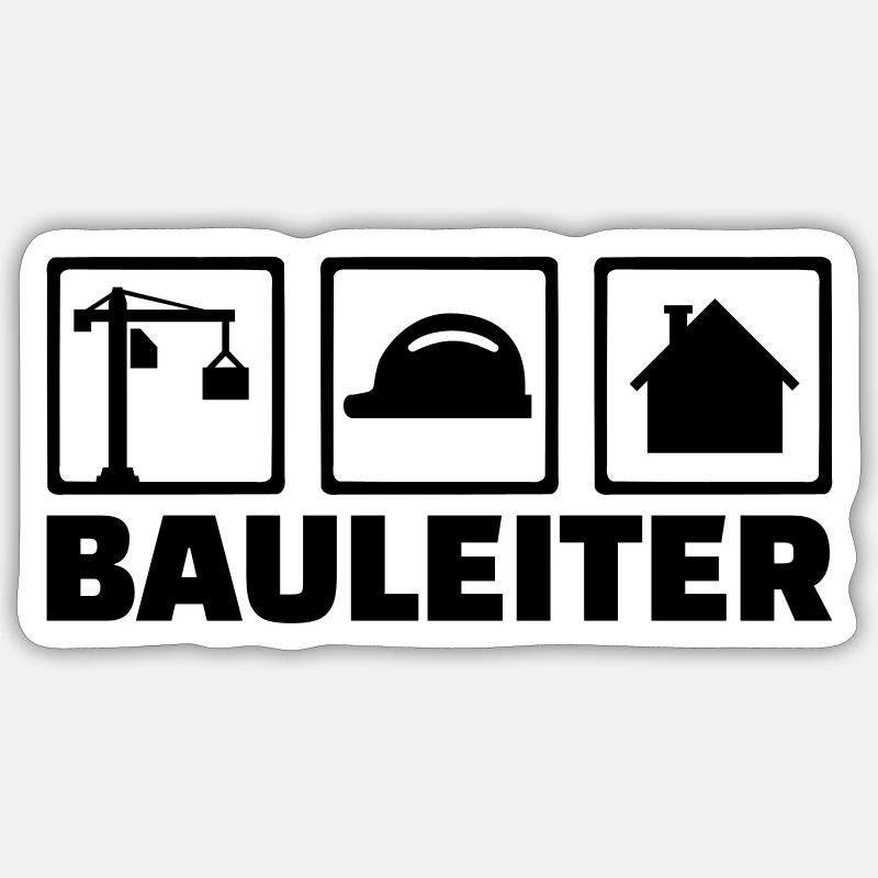 Bauleiter - Sticker Größe S (10 x 10 cm) - Mattweiß