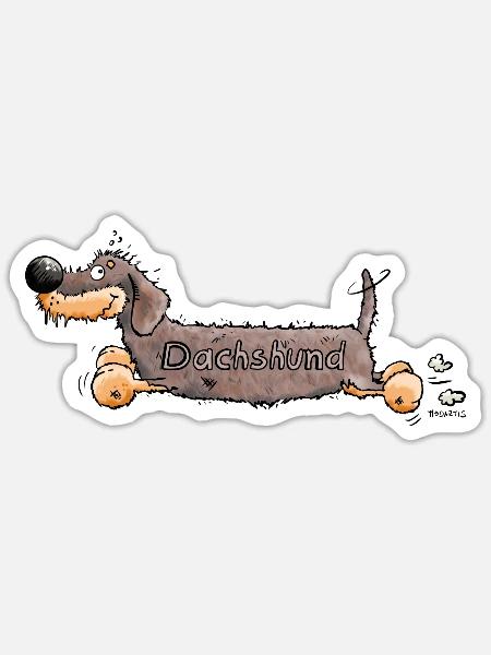 Cute Dachshund - Sticker size S (10 x 10 cm) - white matte