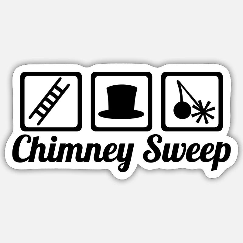 Chimney sweep - Sticker size S (10 x 10 cm) - white matte