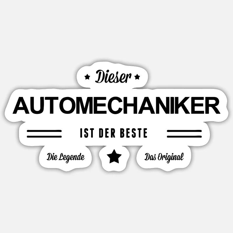 Bester Automechaniker - Sticker Größe S (10 x 10 cm) - Mattweiß