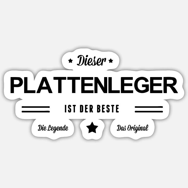 Bester Plattenleger - Sticker Größe S (10 x 10 cm) - Mattweiß