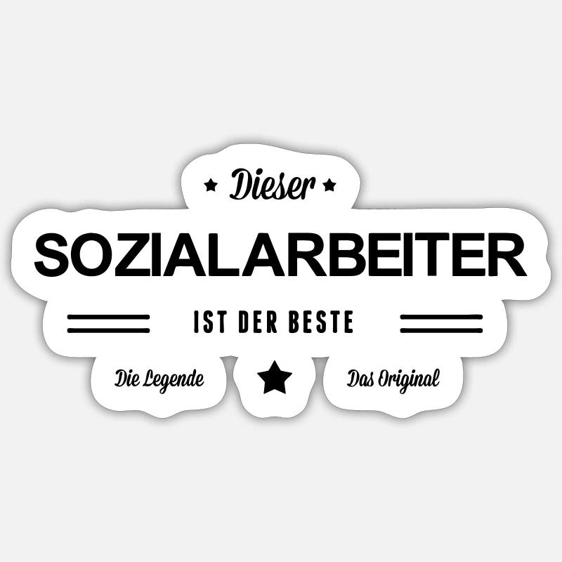 Bester Sozialarbeiter - Sticker Größe S (10 x 10 cm) - Mattweiß