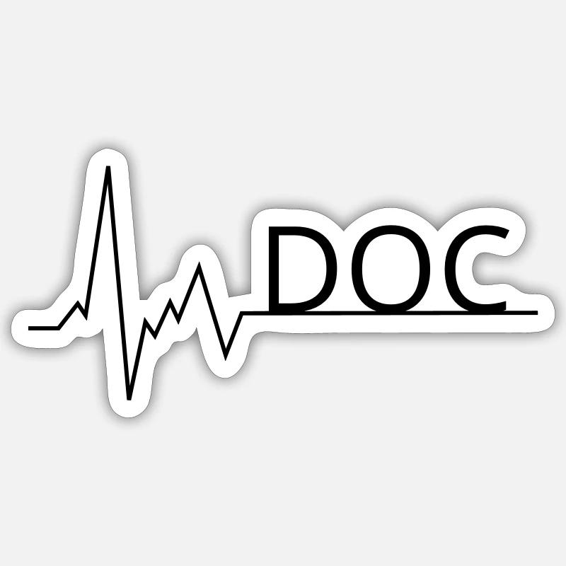 heartbeat doc - Sticker size S (10 x 10 cm) - white matte