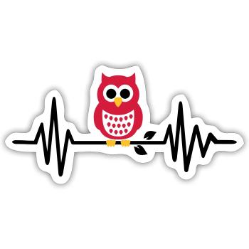 Eule - Sticker Größe S (10 x 10 cm) - Mattweiß - Vorne