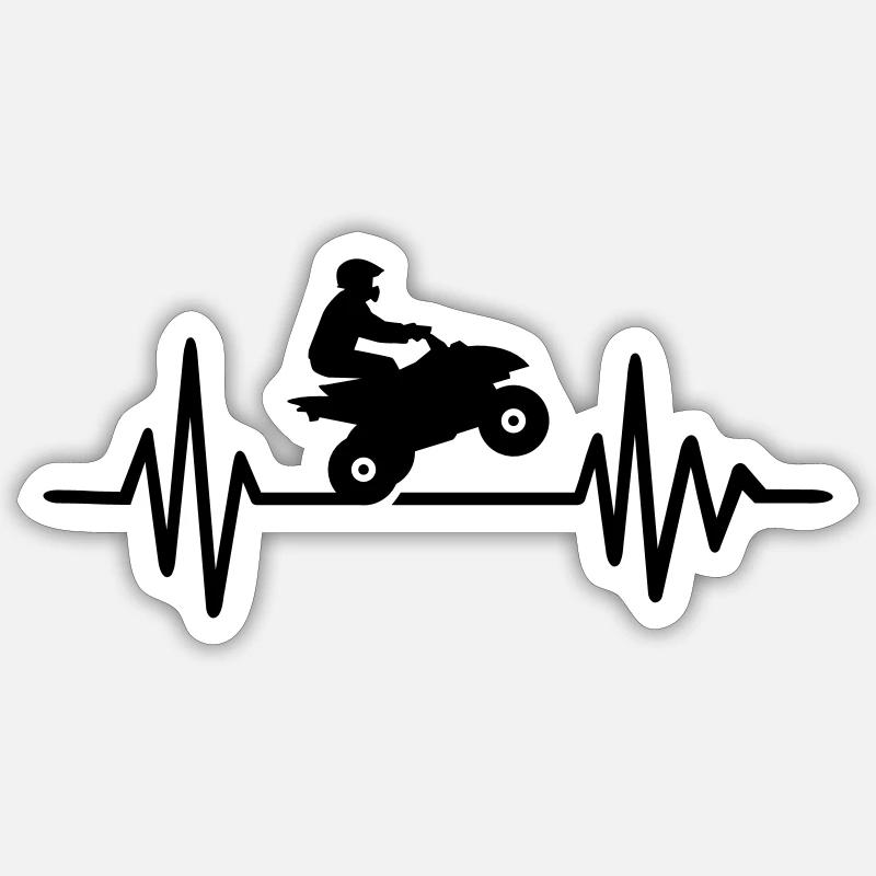 Quad - Sticker Größe S (10 x 10 cm) - Mattweiß