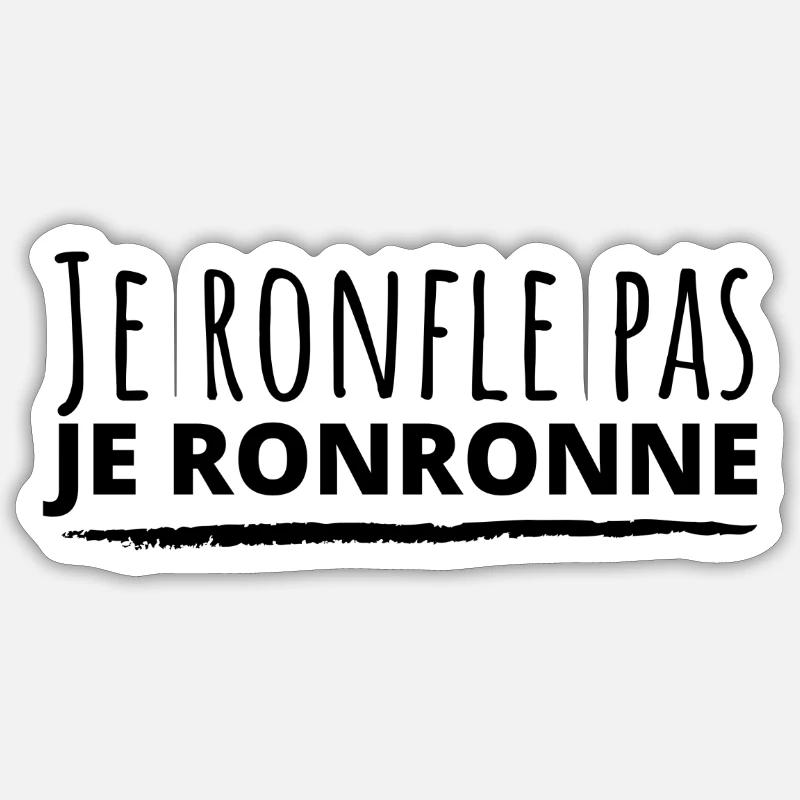 je ronfle pas je ronronnne - Sticker taille S (10 x 10 cm) - blanc mat