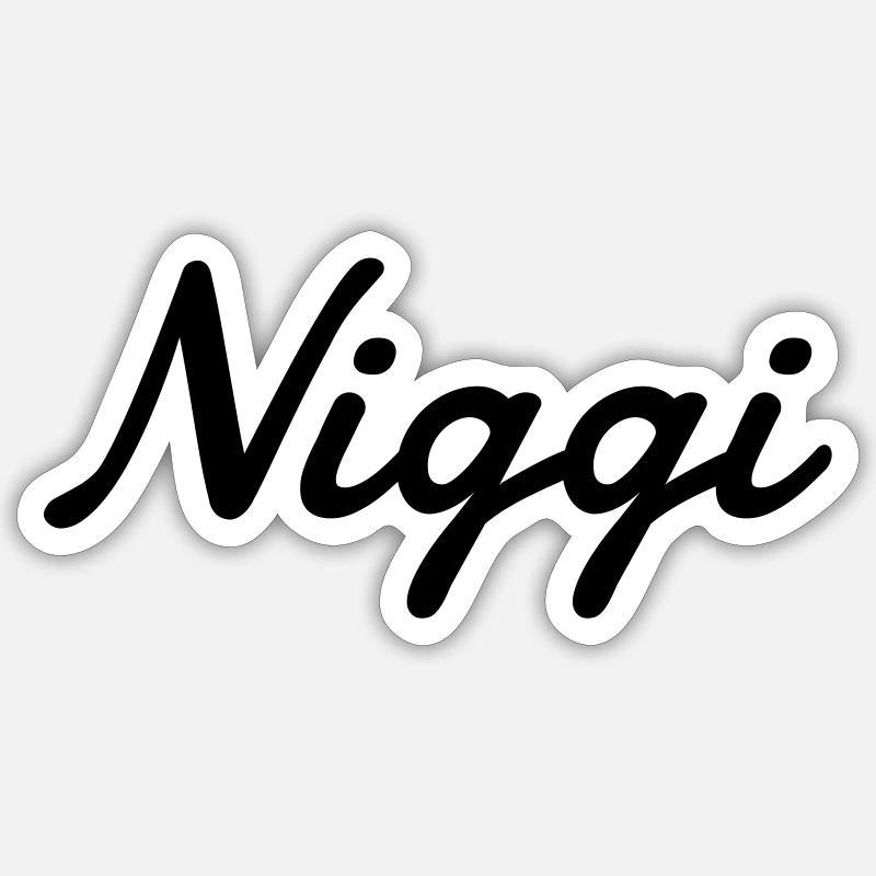 Niggi - Sticker taille S (10 x 10 cm) - blanc mat