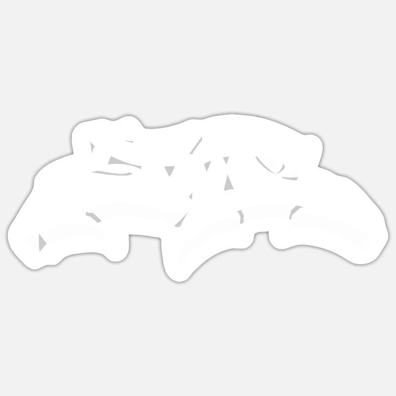 Graffiti wildstyle outline Kunst Geschenk - Sticker Größe S (10 x 10 cm) - Mattweiß