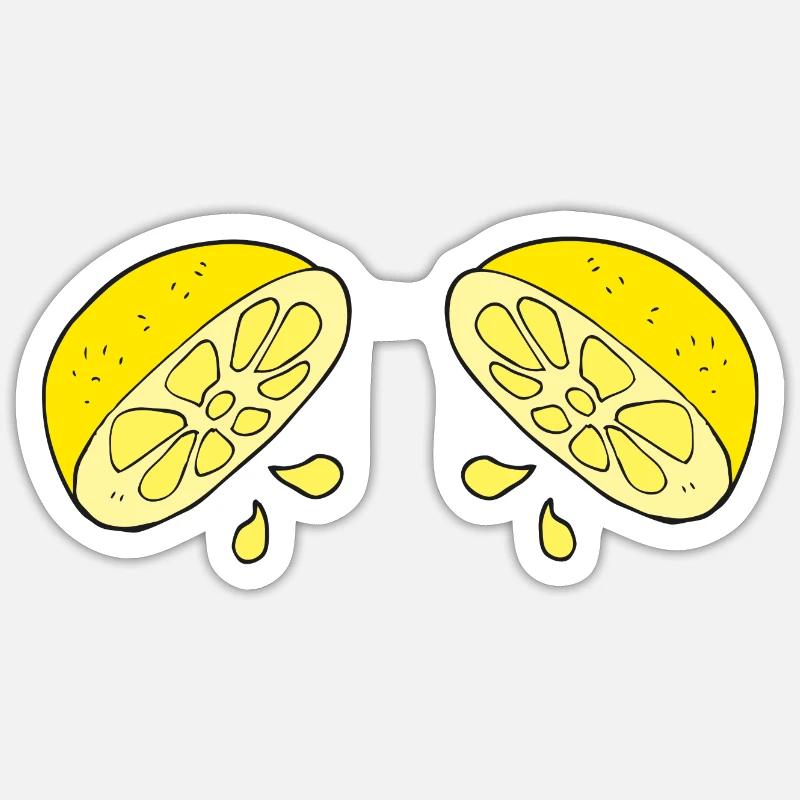Citrus Drops Duo - Sticker taille S (10 x 10 cm) - blanc mat