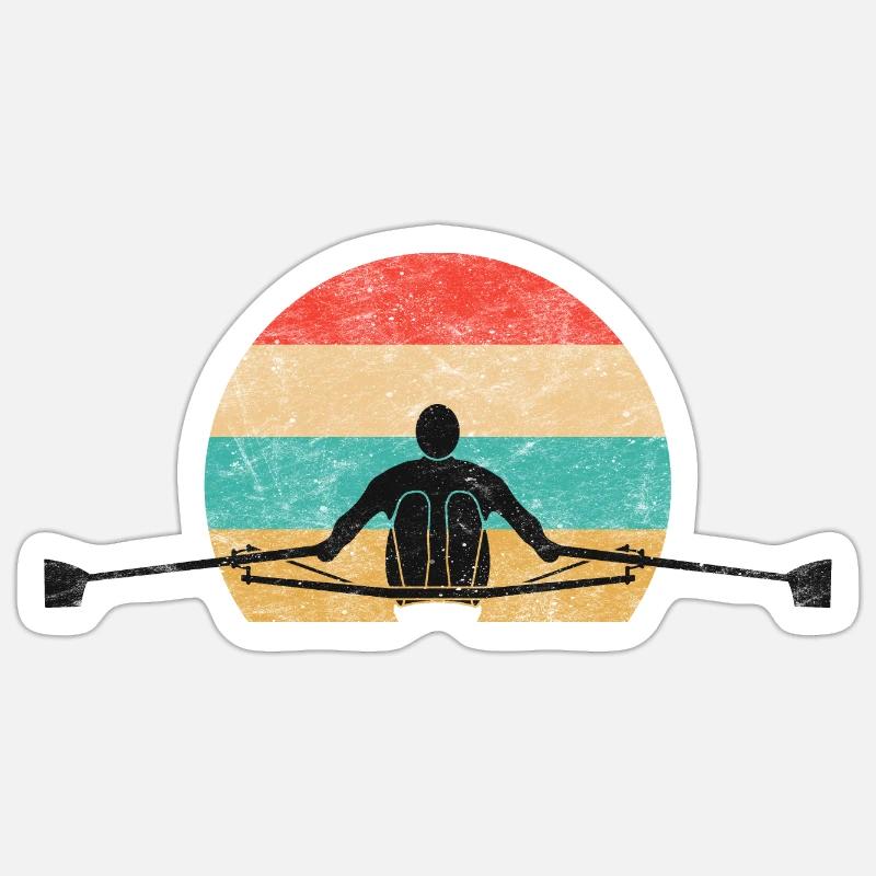 aviron - Sticker taille S (10 x 10 cm) - blanc mat