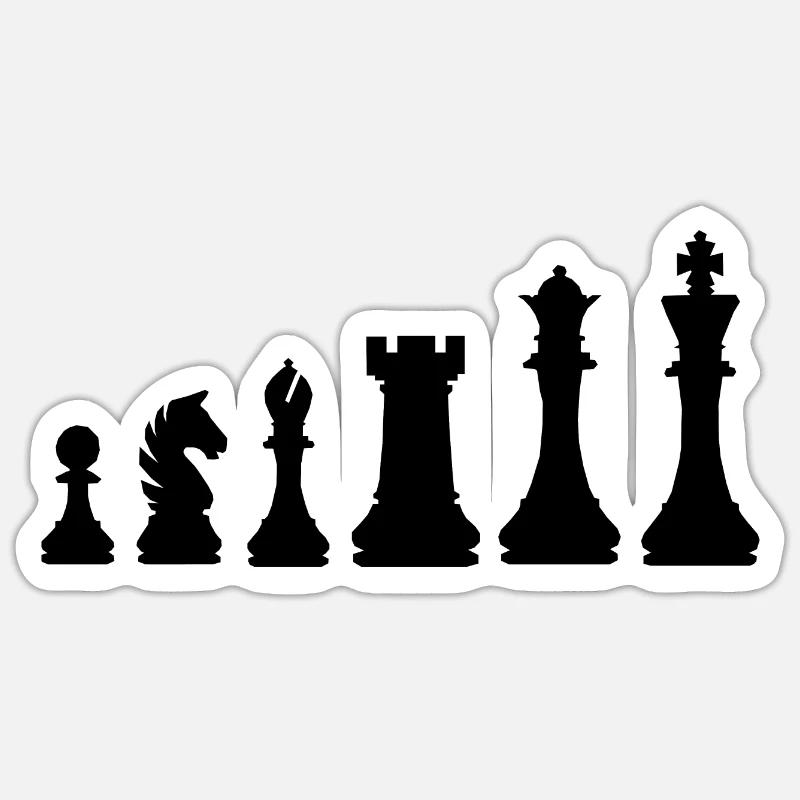 Schach Chess Evolution schwarz 2 - Sticker Größe S (10 x 10 cm) - Mattweiß