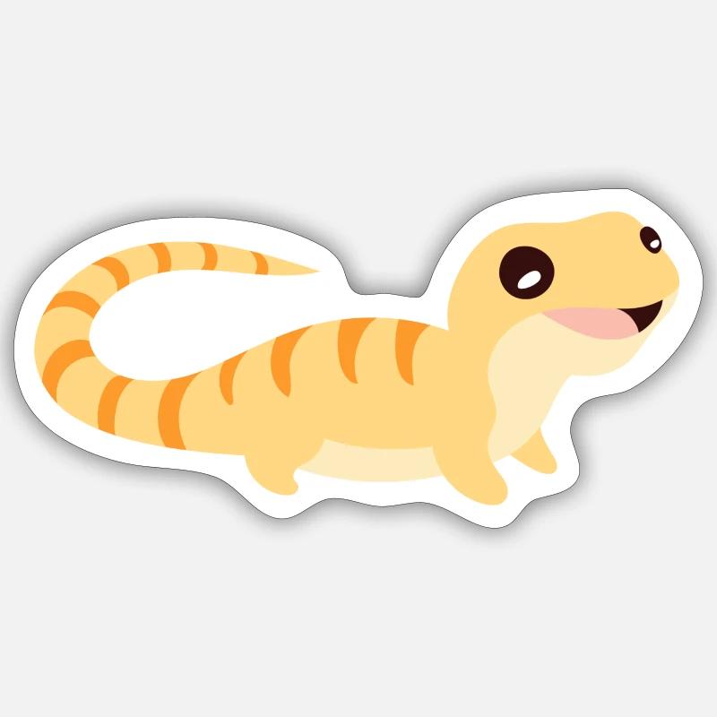 Lézard doux - Sticker taille S (10 x 10 cm) - blanc mat