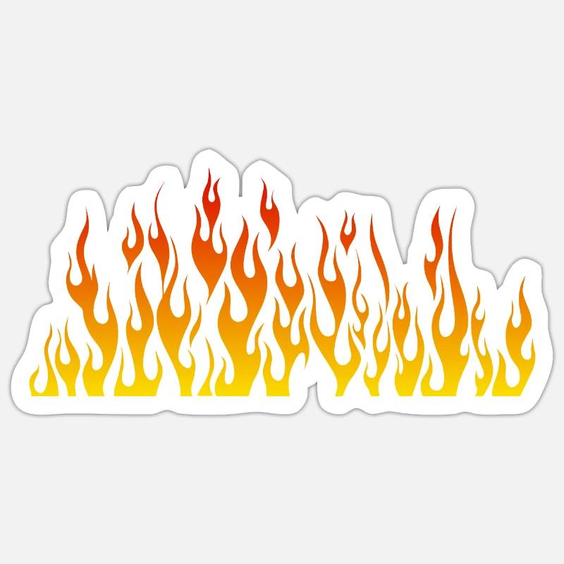 flame flame fire - Sticker size S (10 x 10 cm) - white matte