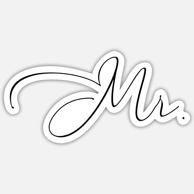 Mr. - Sticker size S (10 x 10 cm) - white matte