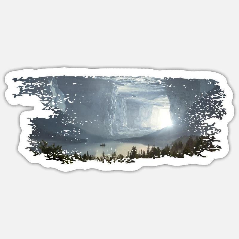 Fantasy cave - Sticker Größe S (10 x 10 cm) - Mattweiß
