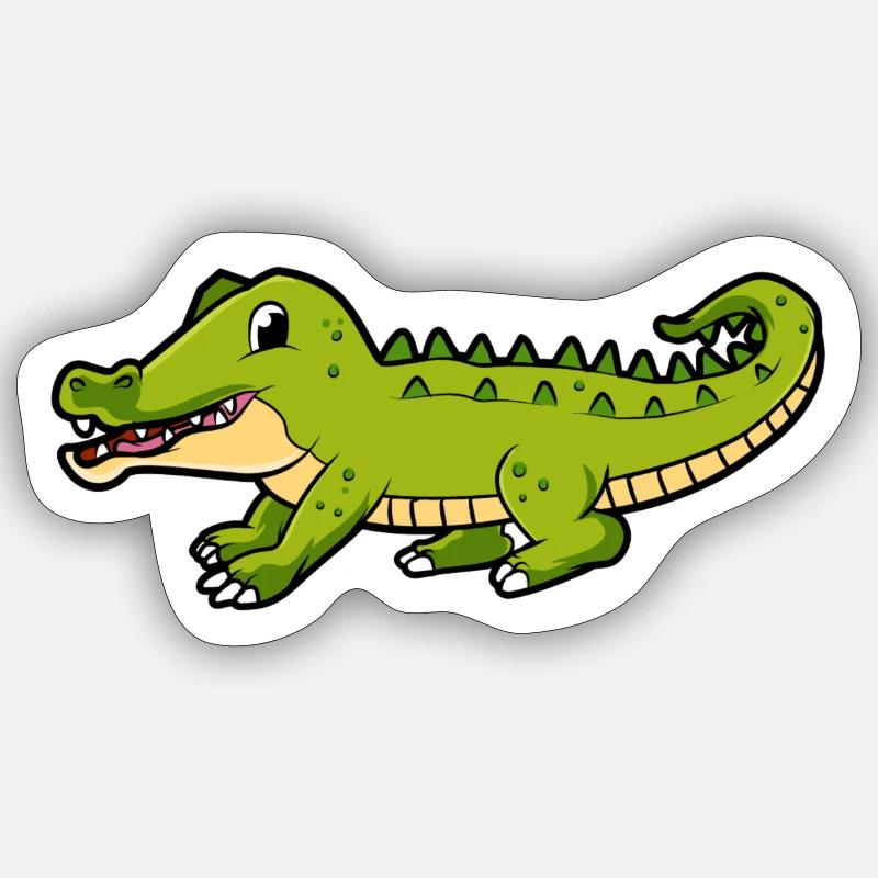 crocodile - Sticker taille S (10 x 10 cm) - blanc mat
