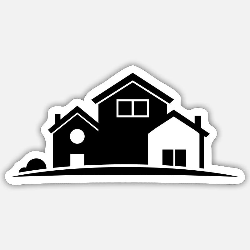 Haus - Sticker Größe S (10 x 10 cm) - Mattweiß