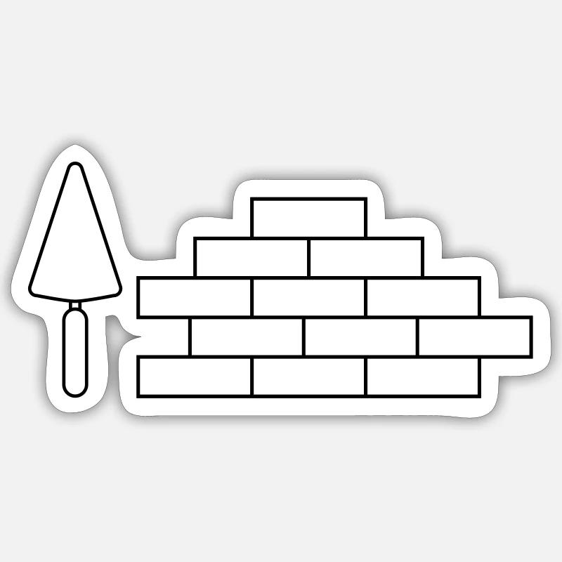 Bricklayer - Sticker size S (10 x 10 cm) - white matte