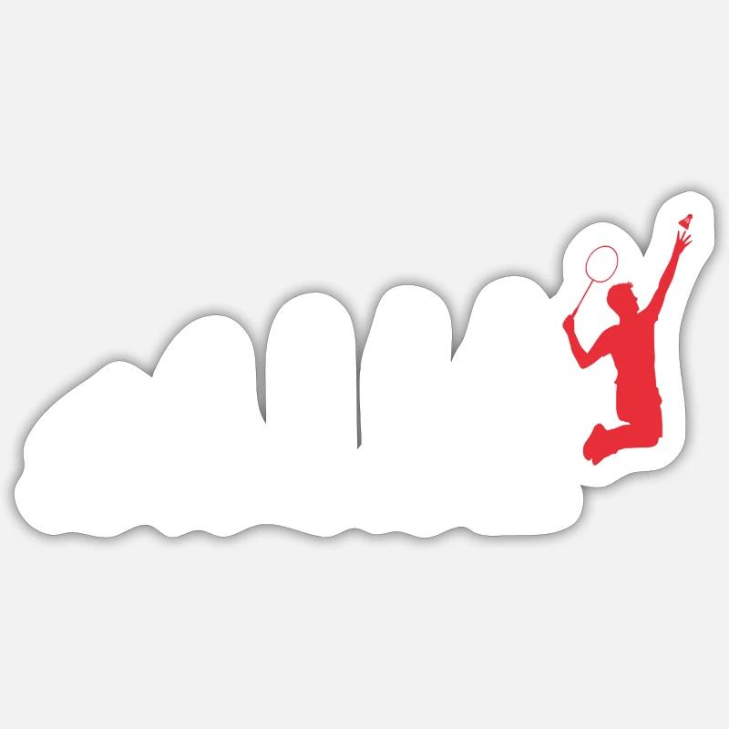Évolution du badminton Évolution du joueur de badminton - Sticker taille S (10 x 10 cm) - blanc mat