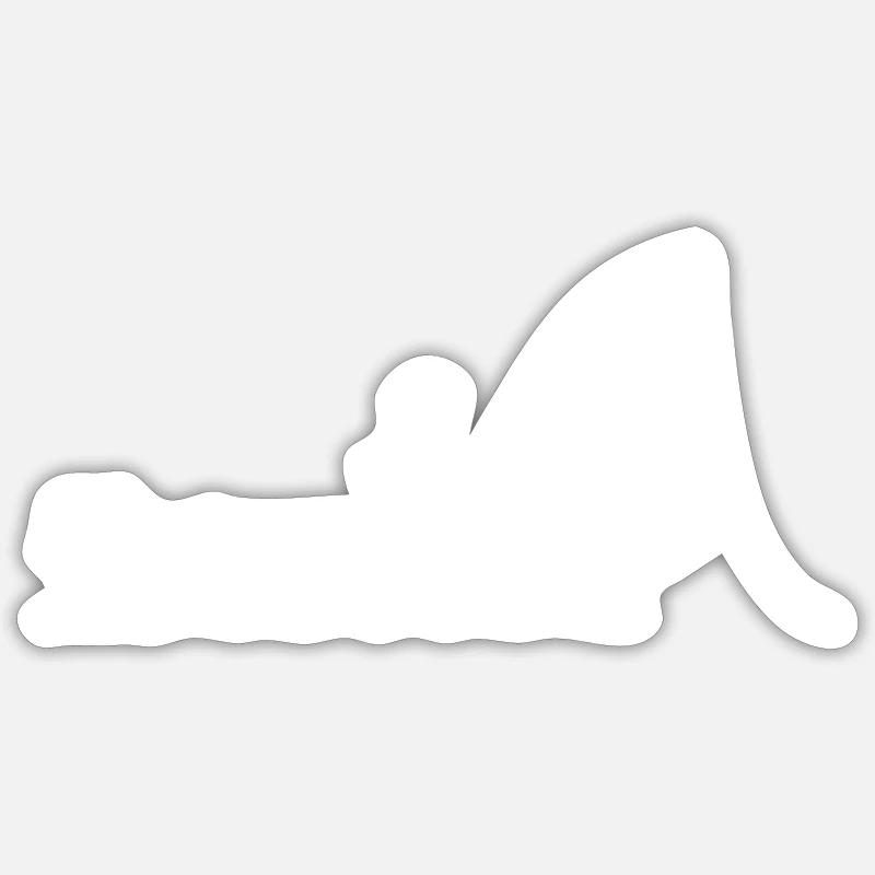 pêche - Sticker taille S (10 x 10 cm) - blanc mat